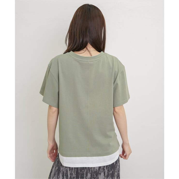 コットンUSA袖刺繍レイヤーTシャツ | ikka  | 詳細画像28 