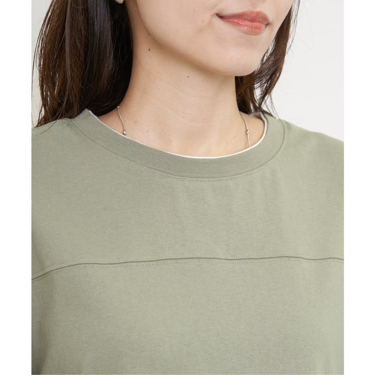 コットンUSA袖刺繍レイヤーTシャツ | ikka  | 詳細画像30 