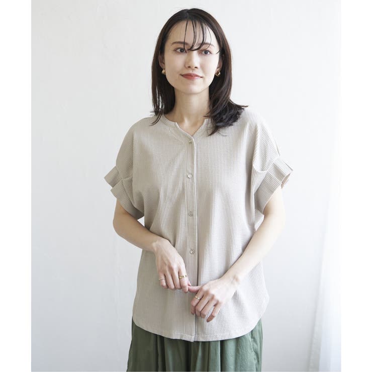 シアサッカー2WAY袖タックプルオーバー | ikka  | 詳細画像8 