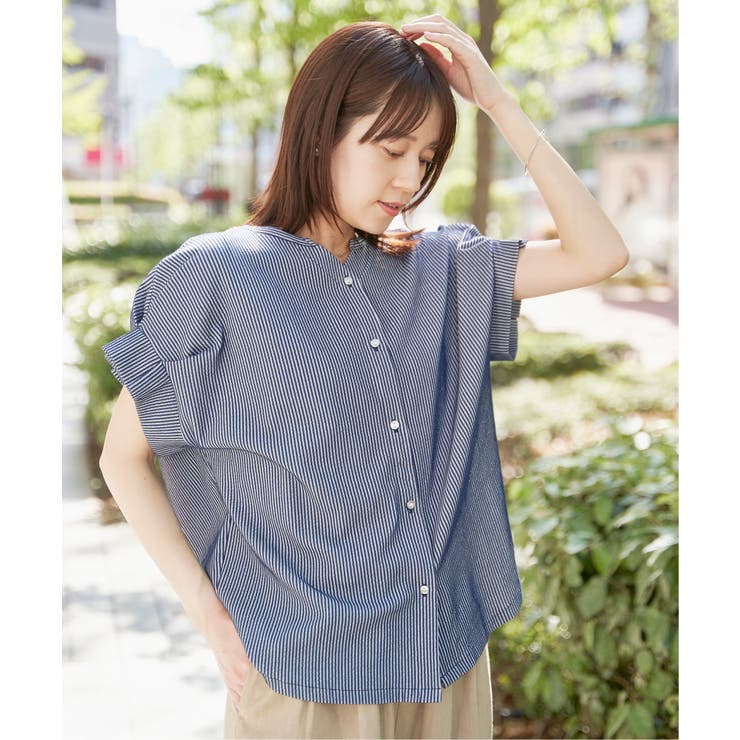 シアサッカー2WAY袖タックプルオーバー | ikka  | 詳細画像15 