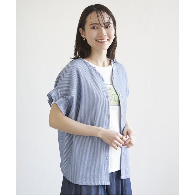 シアサッカー2WAY袖タックプルオーバー | ikka  | 詳細画像27 