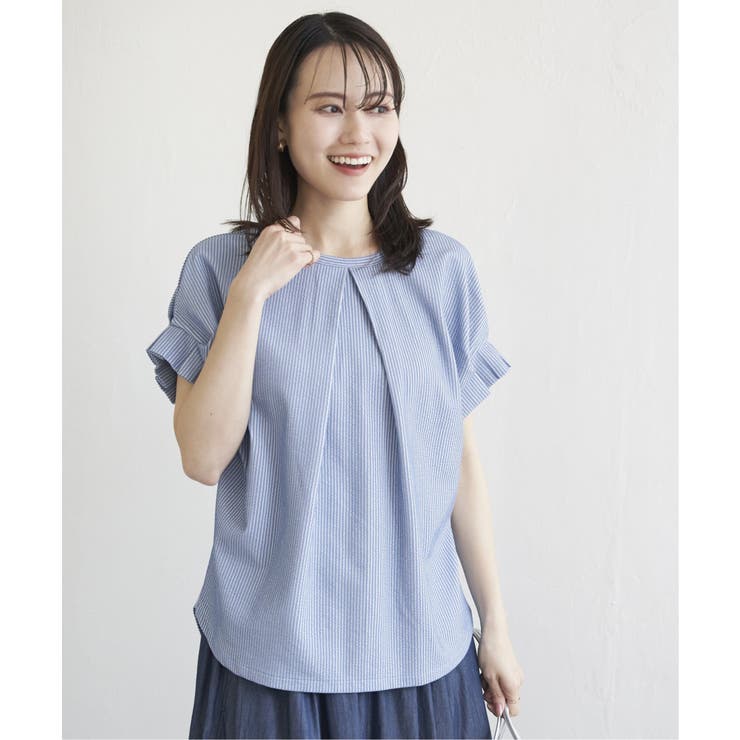 シアサッカー2WAY袖タックプルオーバー | ikka  | 詳細画像28 