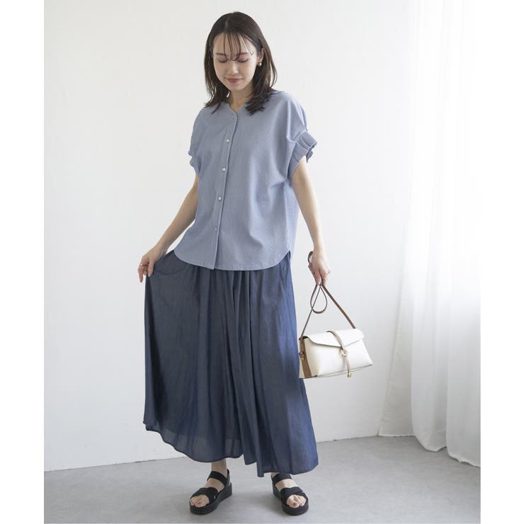 シアサッカー2WAY袖タックプルオーバー | ikka  | 詳細画像29 