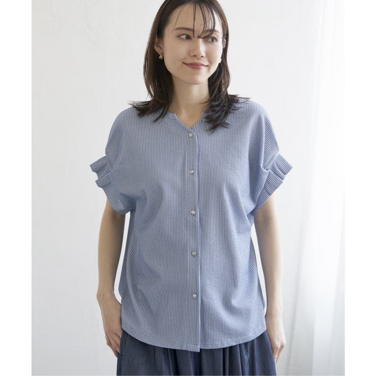 シアサッカー2WAY袖タックプルオーバー | ikka  | 詳細画像31 