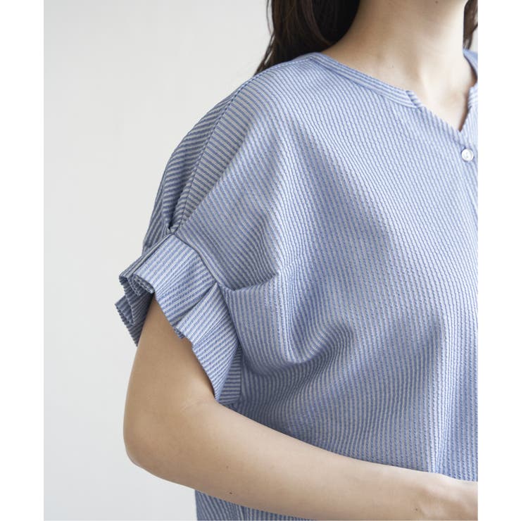 シアサッカー2WAY袖タックプルオーバー | ikka  | 詳細画像33 