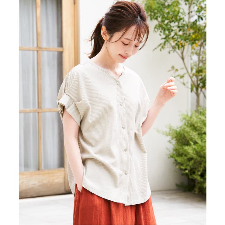 シアサッカー2WAY袖タックプルオーバー | ikka  | 詳細画像3 