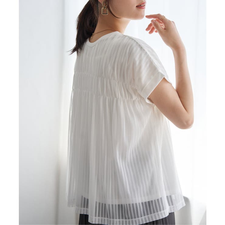 ストライプチュール2WAYプルオーバー | ikka  | 詳細画像7 