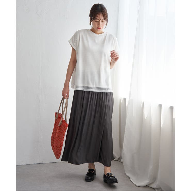 ストライプチュール2WAYプルオーバー | ikka  | 詳細画像10 