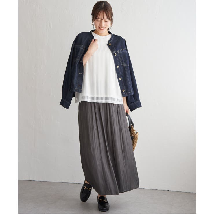 ストライプチュール2WAYプルオーバー | ikka  | 詳細画像11 