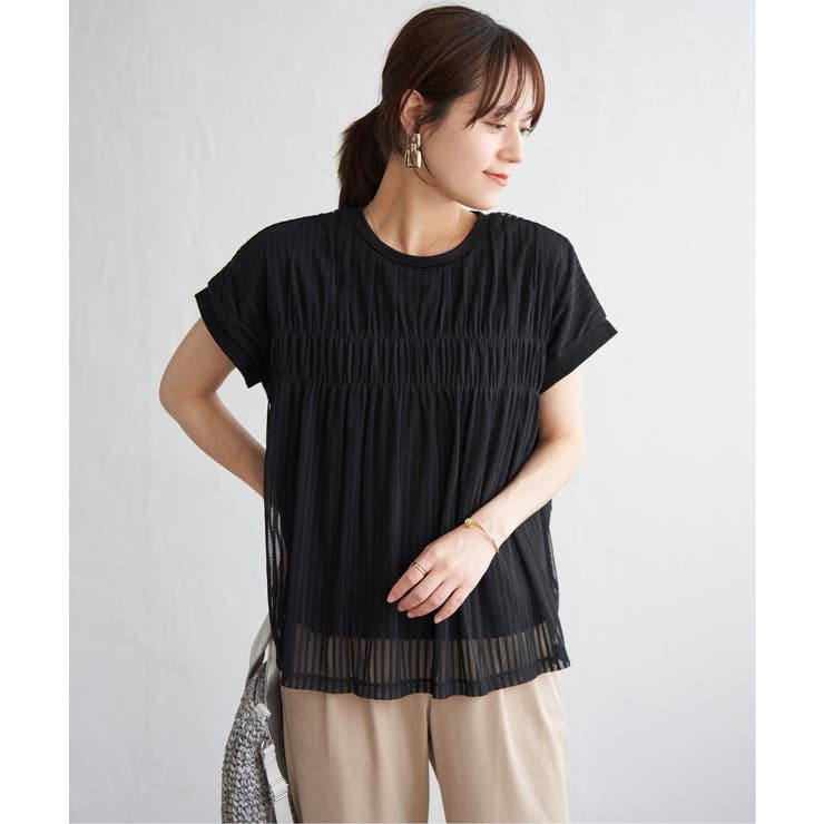 ストライプチュール2WAYプルオーバー | ikka  | 詳細画像12 