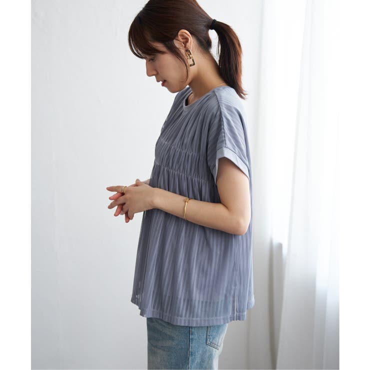 ストライプチュール2WAYプルオーバー | ikka  | 詳細画像15 