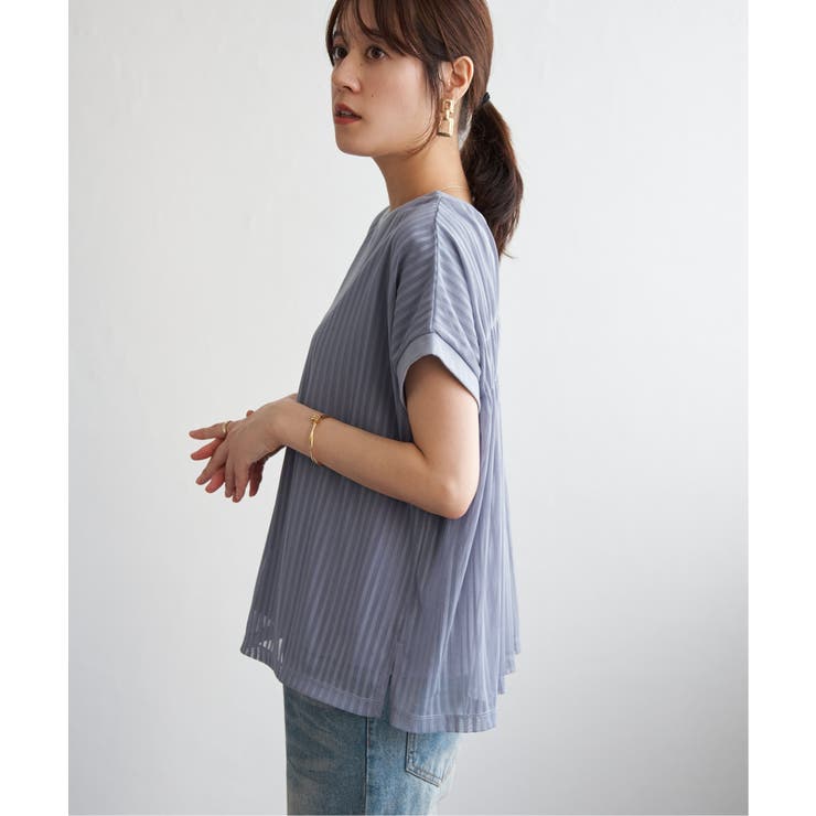 ストライプチュール2WAYプルオーバー | ikka  | 詳細画像18 