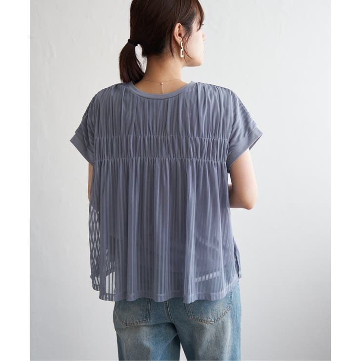 ストライプチュール2WAYプルオーバー | ikka  | 詳細画像19 