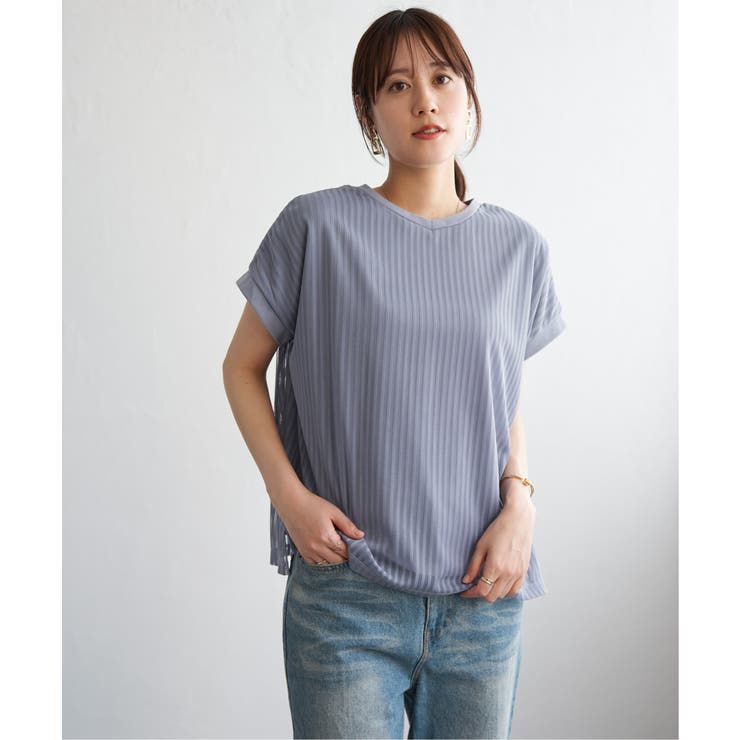 ストライプチュール2WAYプルオーバー | ikka  | 詳細画像2 