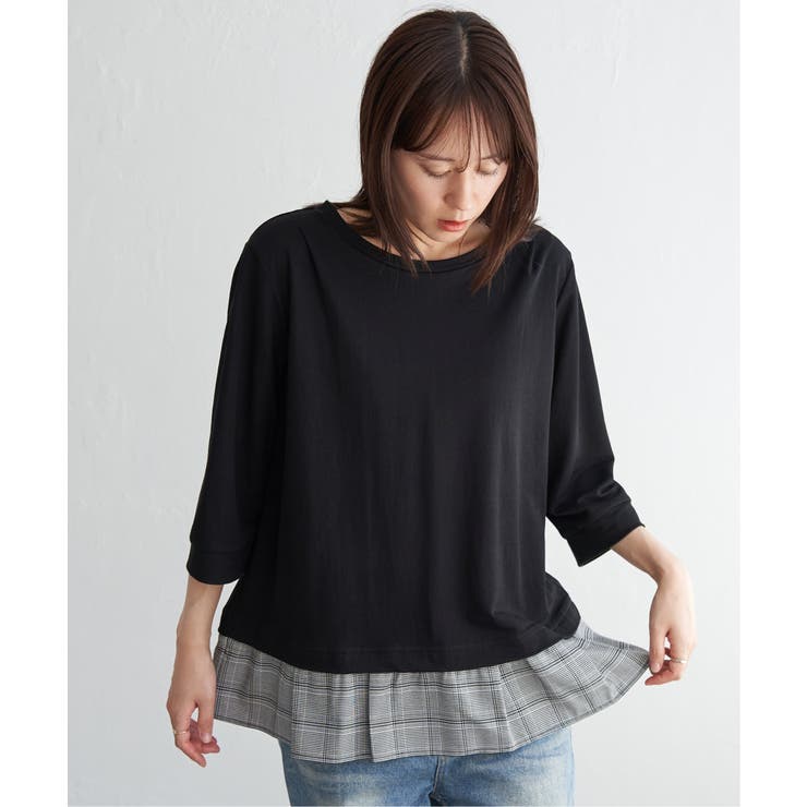 【接触冷感】冷感裾レイヤードプルオーバー  | ikka  | 詳細画像3 