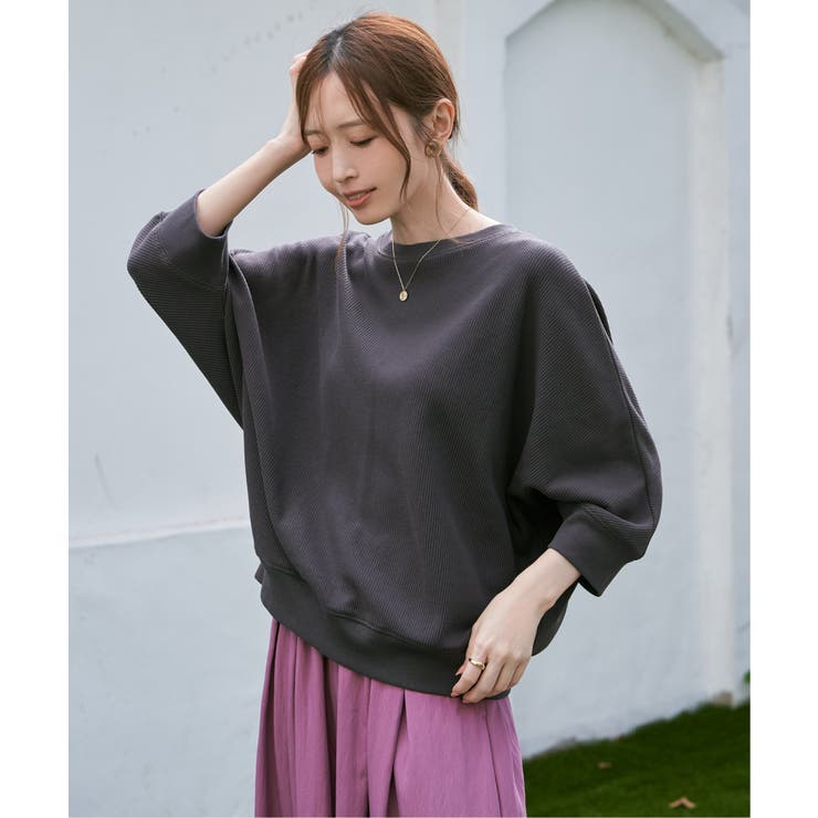 チャコール | タックフライスドルマンプルオーバー | ikka 