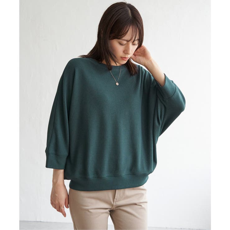 ダークグリーン | タックフライスドルマンプルオーバー | ikka 