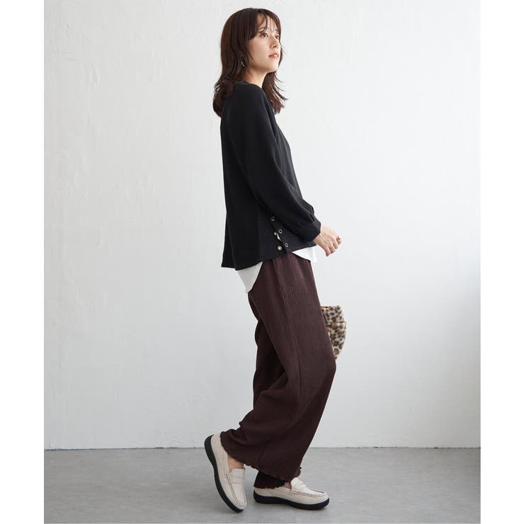 ラメワッフル裾リングドットプルオーバー | ikka  | 詳細画像7 