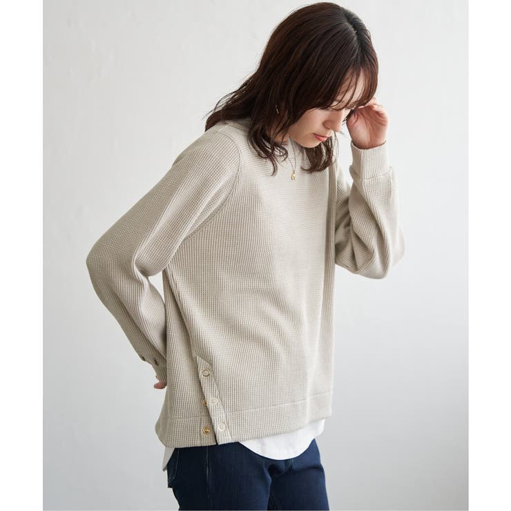 ラメワッフル裾リングドットプルオーバー | ikka  | 詳細画像8 