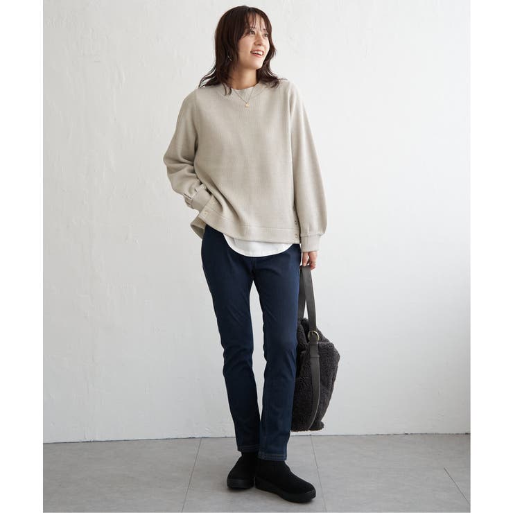 ラメワッフル裾リングドットプルオーバー | ikka  | 詳細画像9 