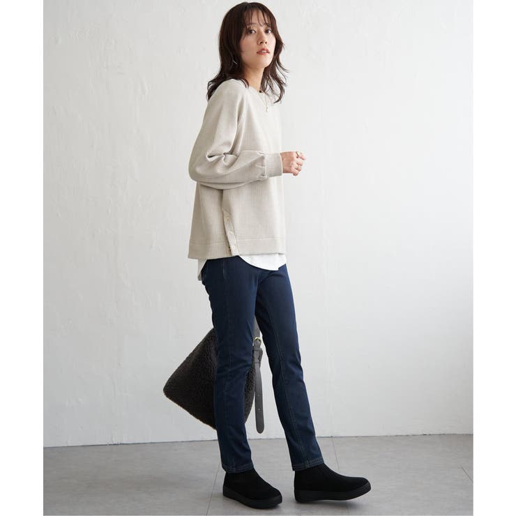 ラメワッフル裾リングドットプルオーバー | ikka  | 詳細画像10 