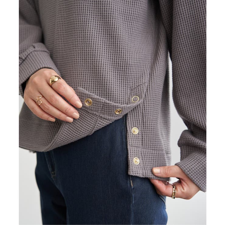 ラメワッフル裾リングドットプルオーバー | ikka  | 詳細画像16 