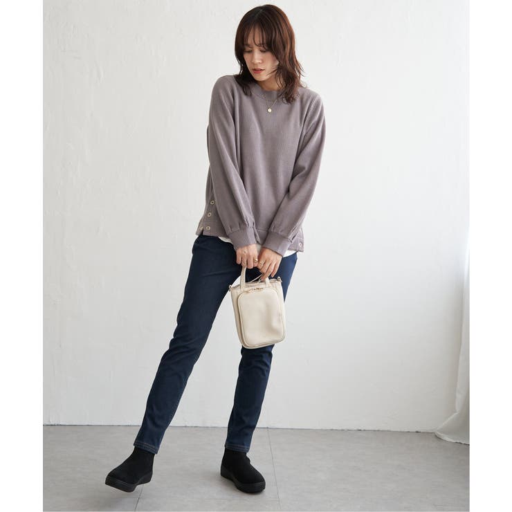 ラメワッフル裾リングドットプルオーバー | ikka  | 詳細画像3 