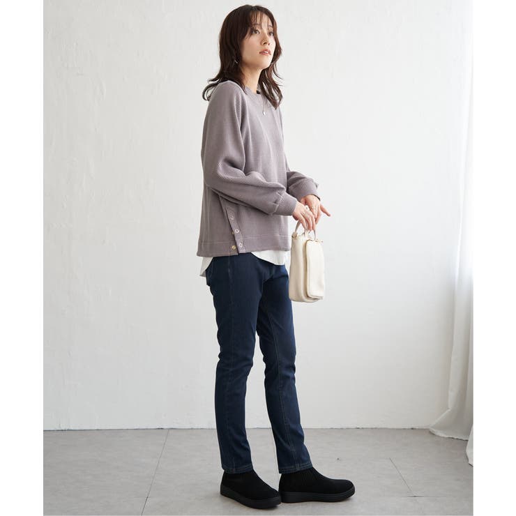 ラメワッフル裾リングドットプルオーバー | ikka  | 詳細画像4 