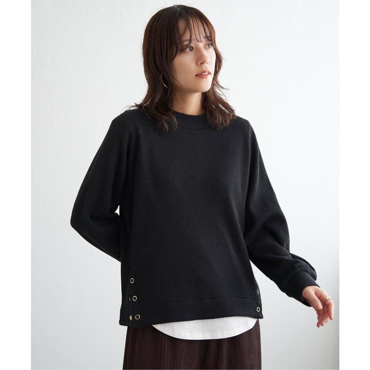 ラメワッフル裾リングドットプルオーバー | ikka  | 詳細画像5 