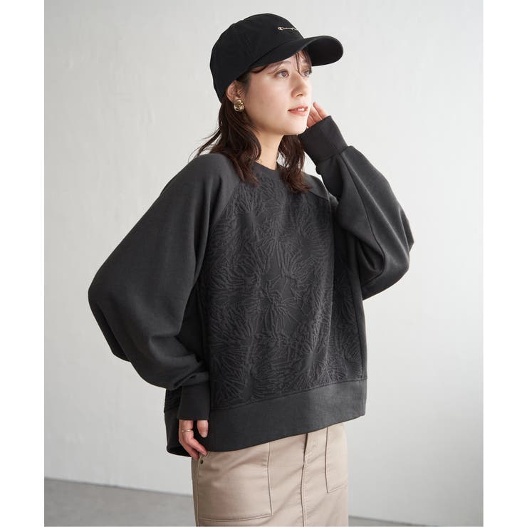 チャコール | アートジャガードラグランプルオーバー | ikka 