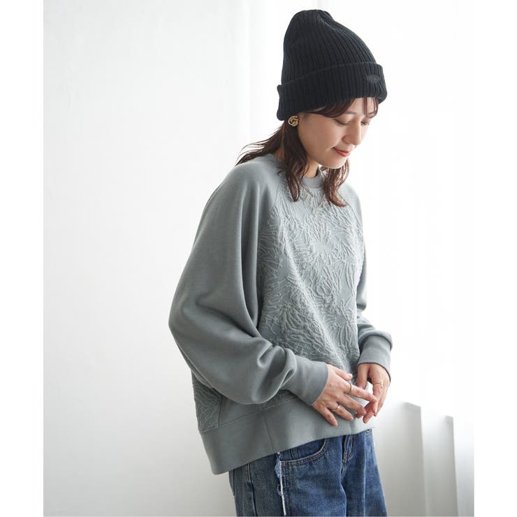 ミントグリーン | アートジャガードラグランプルオーバー | ikka 