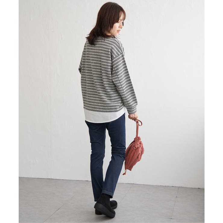 カットジャガード裾レイヤープルオーバー | ikka  | 詳細画像8 