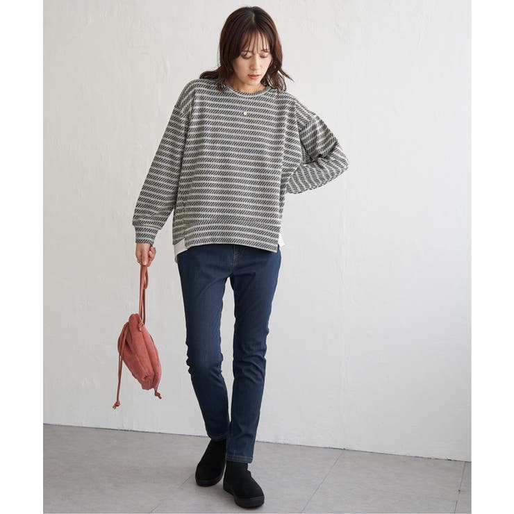 カットジャガード裾レイヤープルオーバー | ikka  | 詳細画像9 