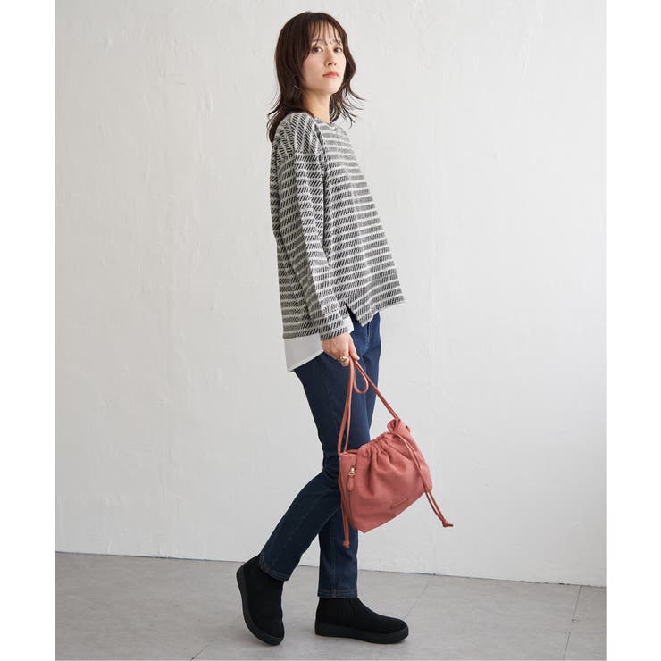 カットジャガード裾レイヤープルオーバー | ikka  | 詳細画像10 