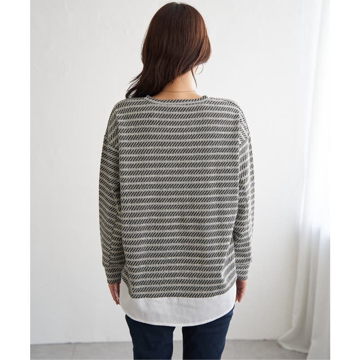 カットジャガード裾レイヤープルオーバー | ikka  | 詳細画像16 