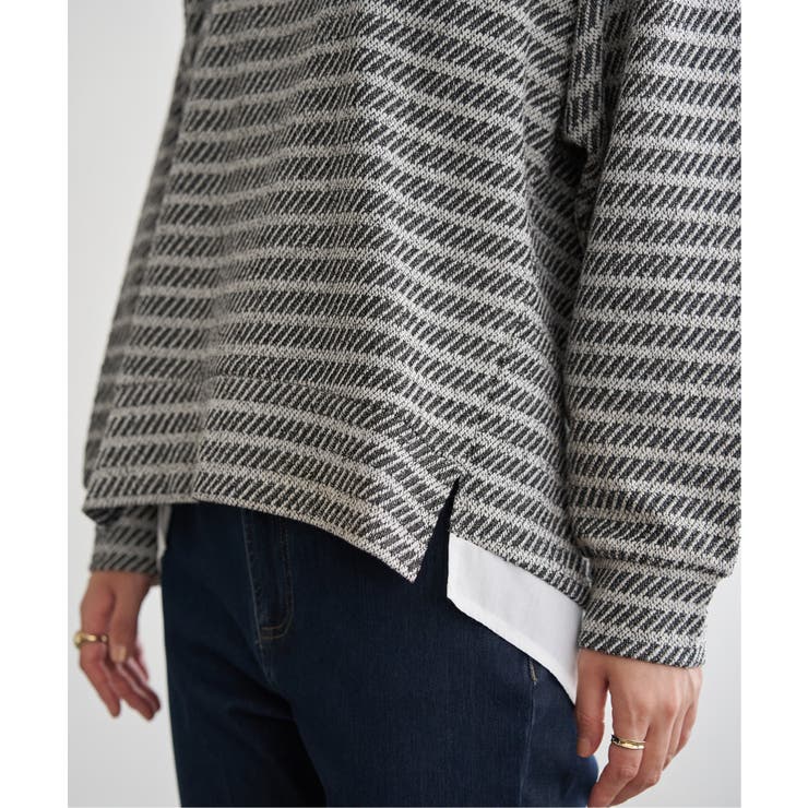 カットジャガード裾レイヤープルオーバー | ikka  | 詳細画像19 