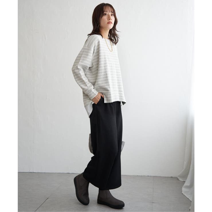 カットジャガード裾レイヤープルオーバー | ikka  | 詳細画像5 