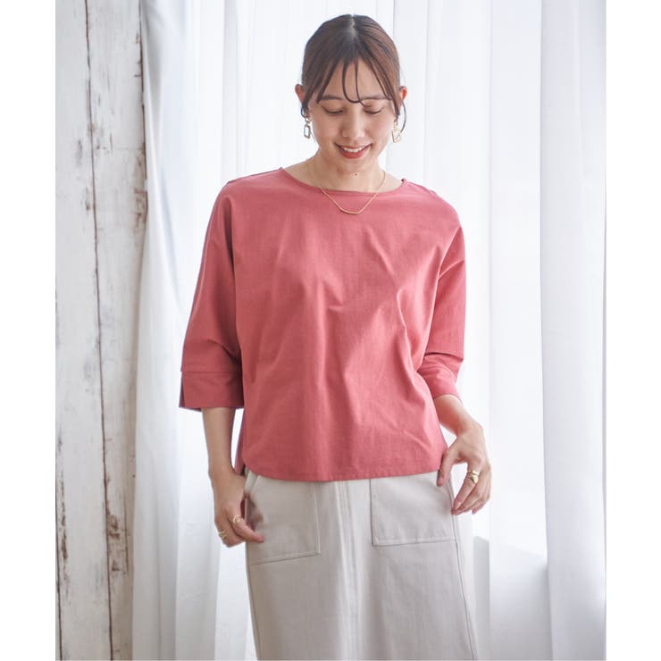 ピンクケイ | 冷感梨地バックスリットプルオーバー | ikka 