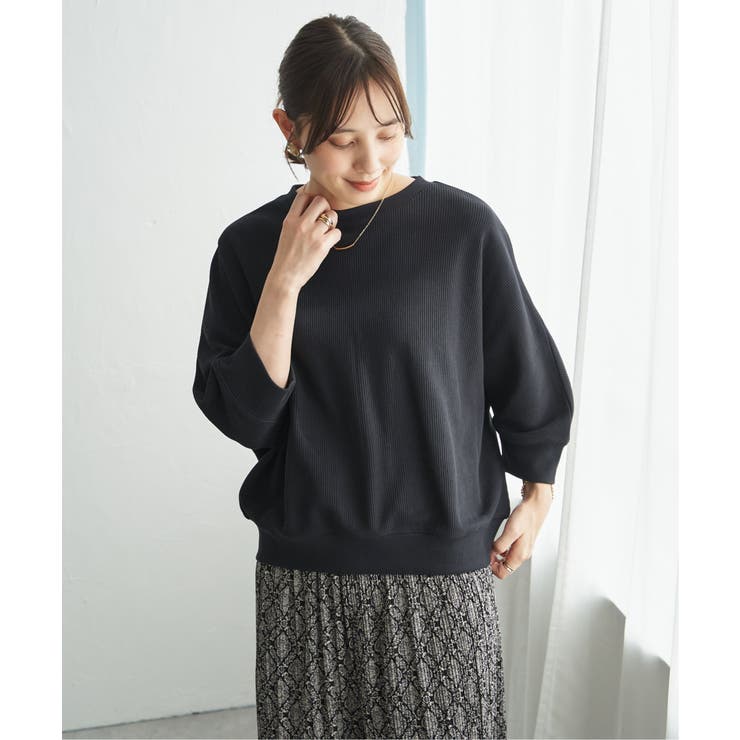 ネイビーブルー | タックフライスドルマンプルオーバー | ikka 