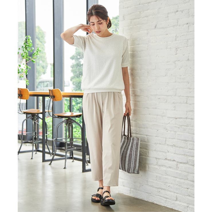 幾何学柄ジャカード半袖プルオーバー 【親子コーデ】  | ikka  | 詳細画像5 