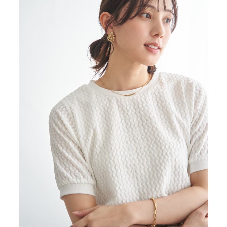 幾何学柄ジャカード半袖プルオーバー 【親子コーデ】  | ikka  | 詳細画像10 