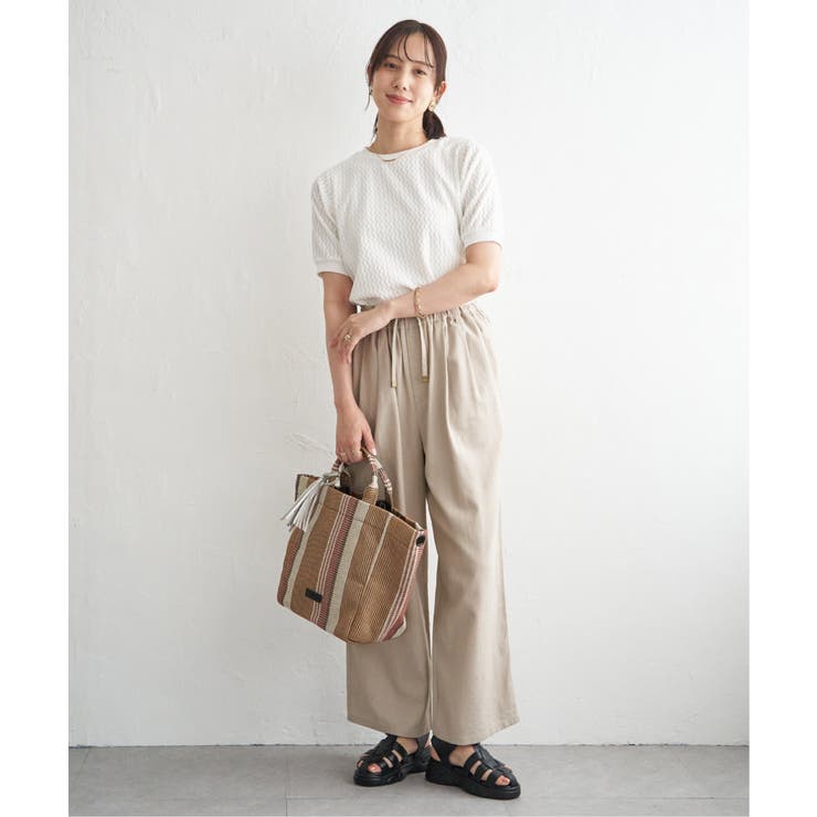 幾何学柄ジャカード半袖プルオーバー 【親子コーデ】  | ikka  | 詳細画像13 