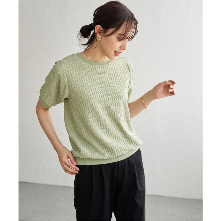 幾何学柄ジャカード半袖プルオーバー 【親子コーデ】  | ikka  | 詳細画像18 