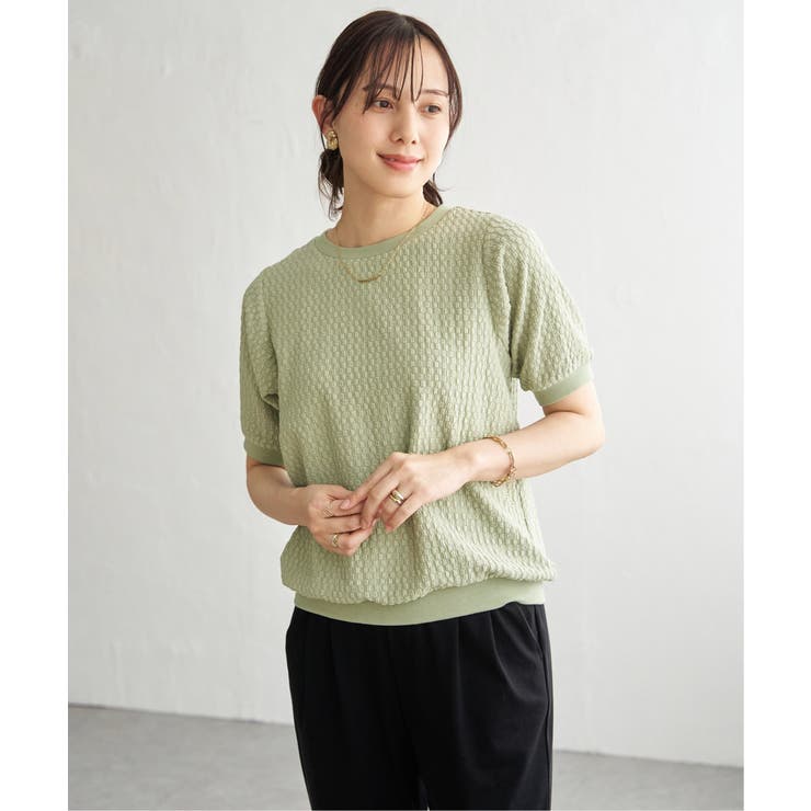 幾何学柄ジャカード半袖プルオーバー 【親子コーデ】  | ikka  | 詳細画像19 