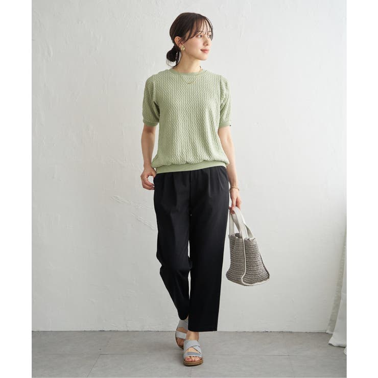 幾何学柄ジャカード半袖プルオーバー 【親子コーデ】  | ikka  | 詳細画像20 