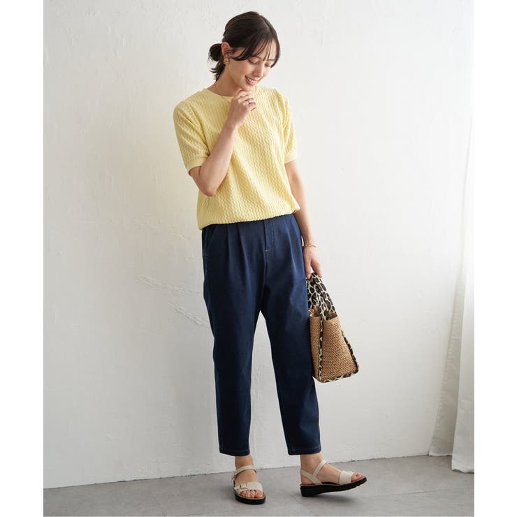 幾何学柄ジャカード半袖プルオーバー 【親子コーデ】  | ikka  | 詳細画像23 