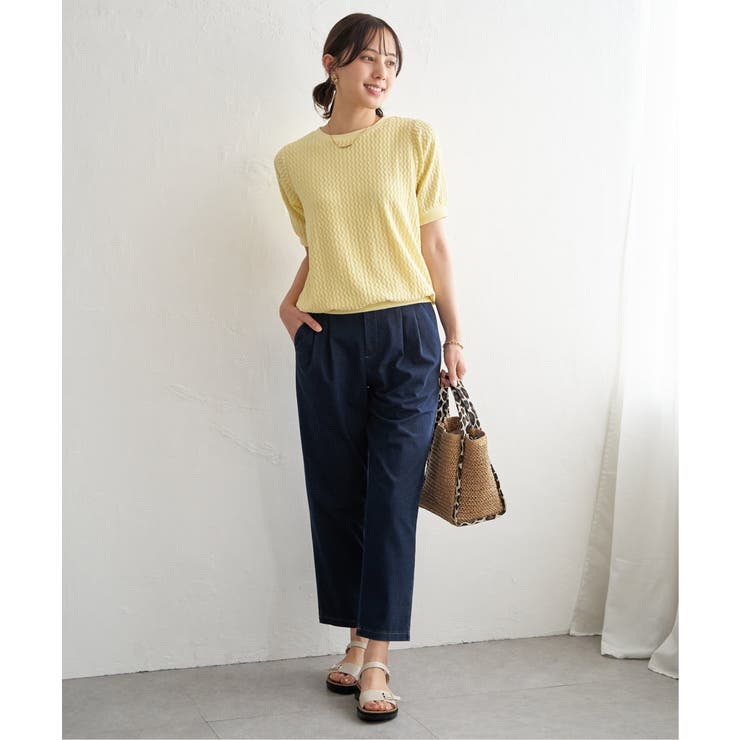 幾何学柄ジャカード半袖プルオーバー 【親子コーデ】  | ikka  | 詳細画像24 