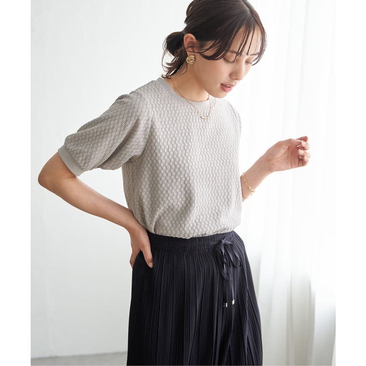 幾何学柄ジャカード半袖プルオーバー 【親子コーデ】  | ikka  | 詳細画像26 