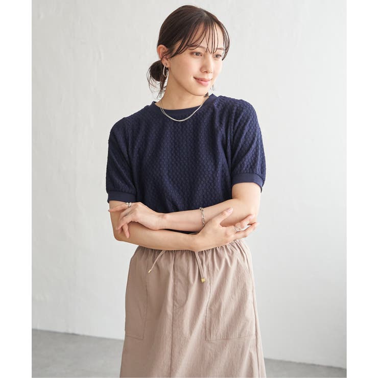 幾何学柄ジャカード半袖プルオーバー 【親子コーデ】  | ikka  | 詳細画像29 