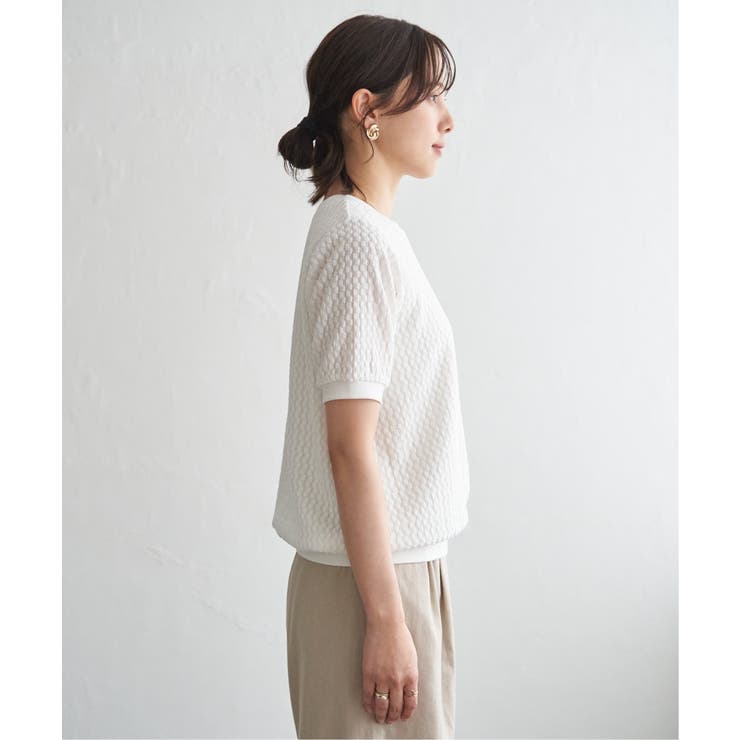 幾何学柄ジャカード半袖プルオーバー 【親子コーデ】  | ikka  | 詳細画像32 